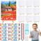 10-Pack 8x10 Inch Canvas & Easel Set – Mini Acrylic Paint & Brush Kit with Paint Trays, Disposable Aprons for Adults & Kids, Sip & Paint Party Supplies